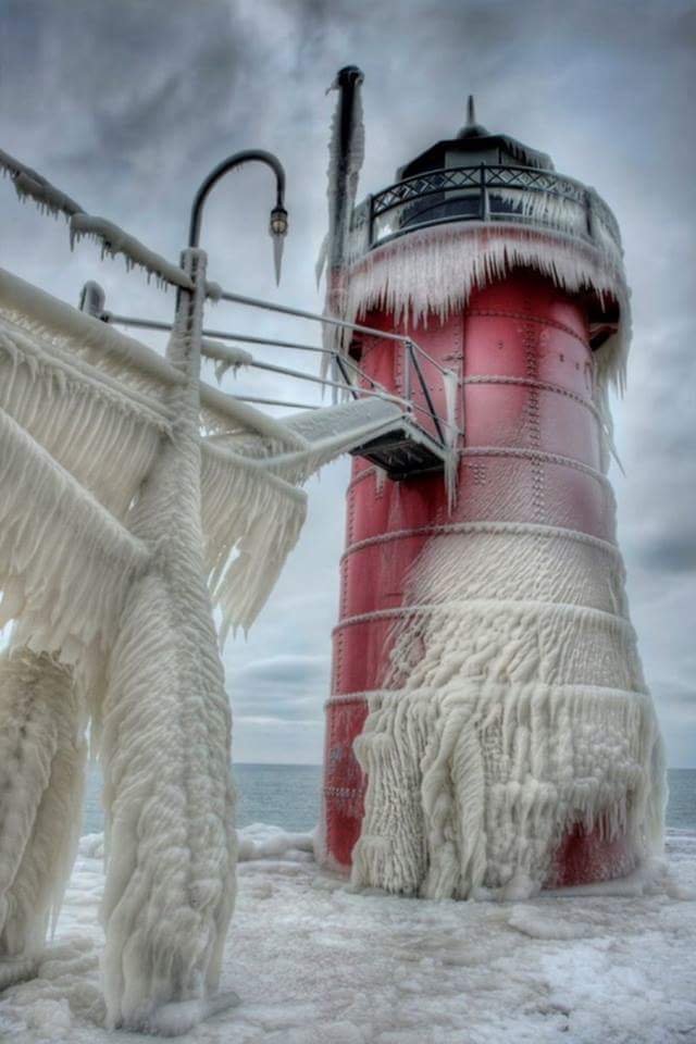 frozen lighthouse painting