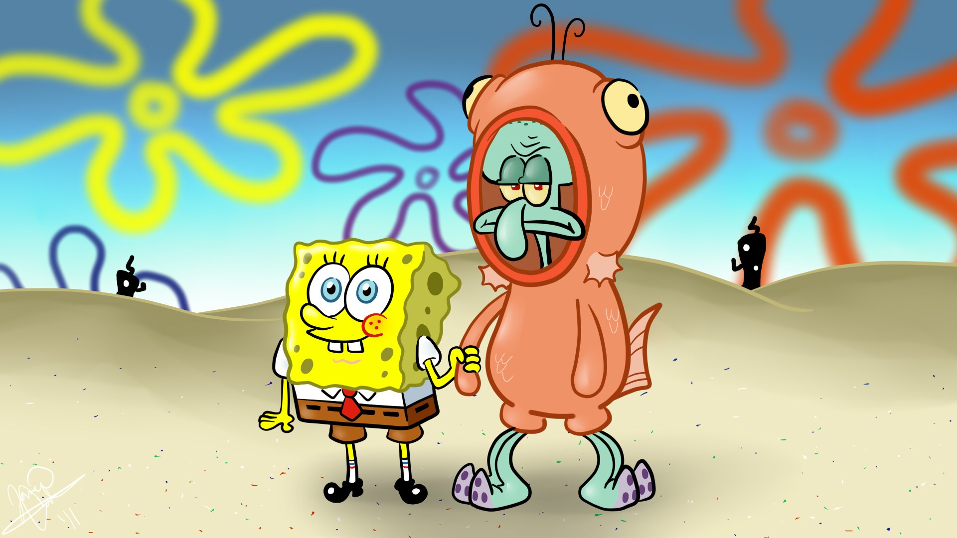 spongebob with squidward