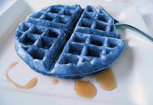 blue waffle food