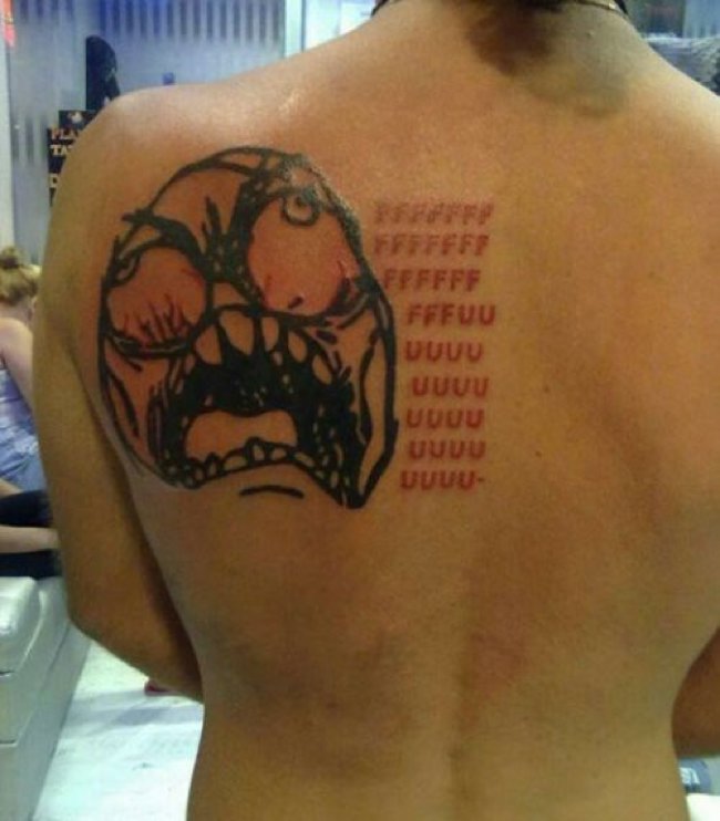 bad tattoo rage comics tattoo - Fffffff Ffffff Fffuu Uuuu Uuuu