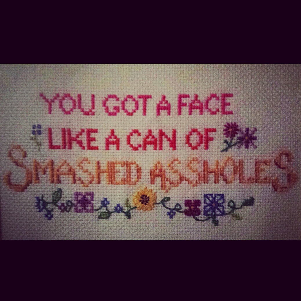 needlework - Po You Got A Face A Can Of Smashed Assholes