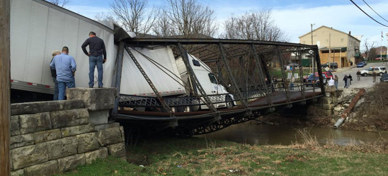 wtf truck collapsed historic bridge