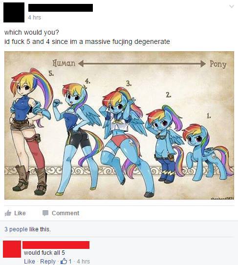 pony to human mlp - 4 hrs which would you? id fuck 5 and 4 since im a massive fucjing degenerate Human Pony Comment 3 people this. would fuck all 5 1 4 hrs