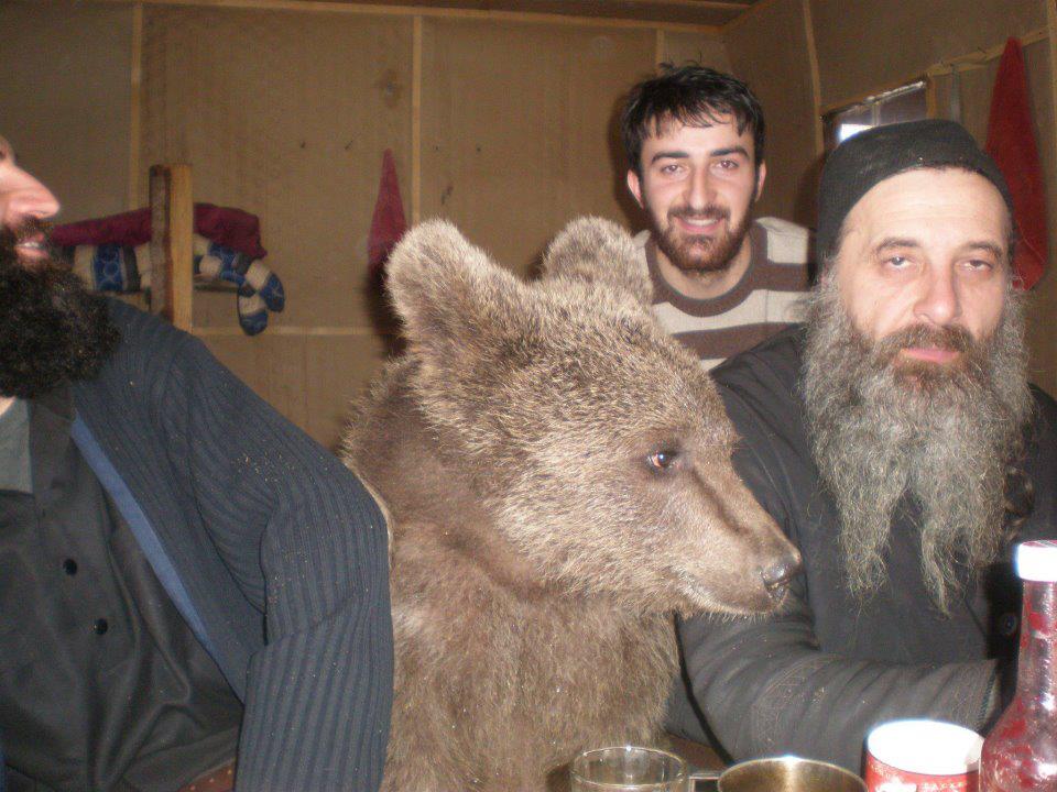 orthodox monks with bears - Ws