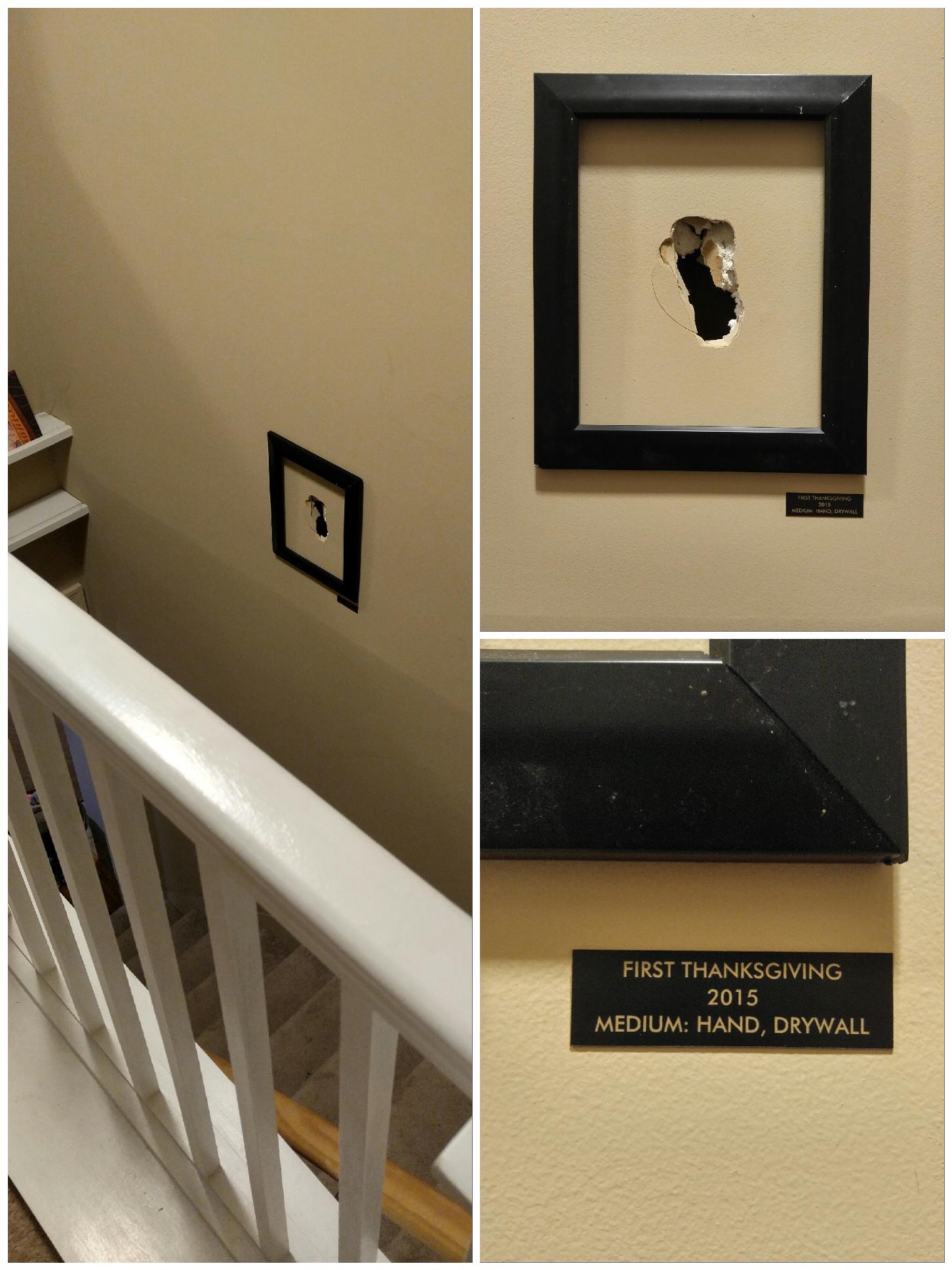 hole in the wall thanksgiving - First Thanksgiving 2015 Medium Hand Drywall First Thanksgiving 2015 Medium Hand, Drywall