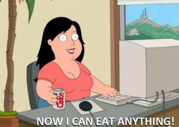 family guy diet coke gif - e Now I Can Eat Anything!