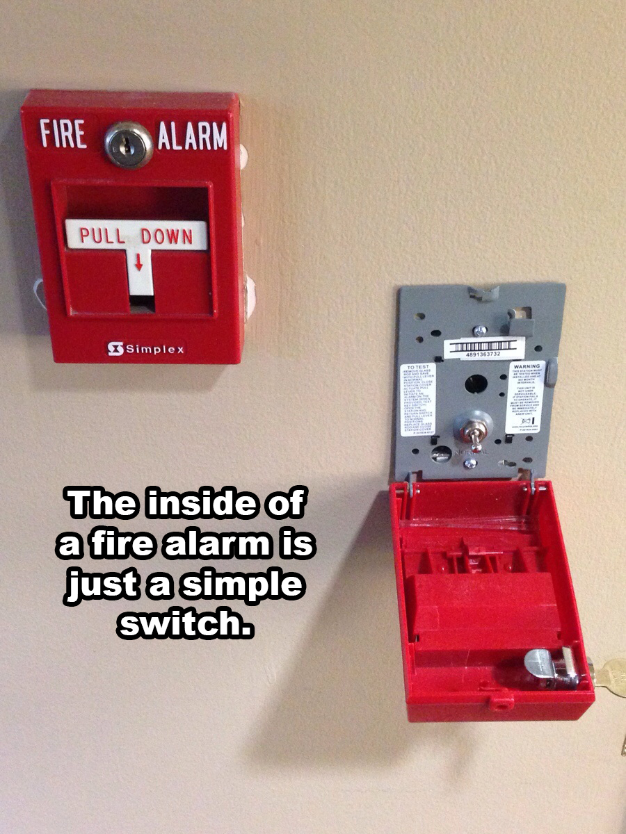 inside of a fire alarm - Fire Alarm Pull Down simples The inside of a fire alarm is just a simple switch.