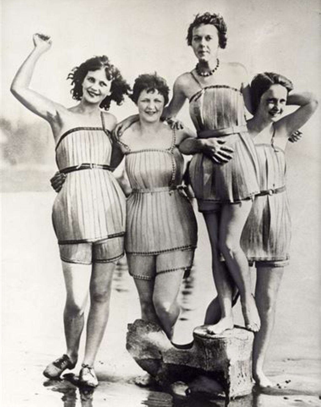 Wooden bathing suits made in 1929 that were supposed to make you more buoyant