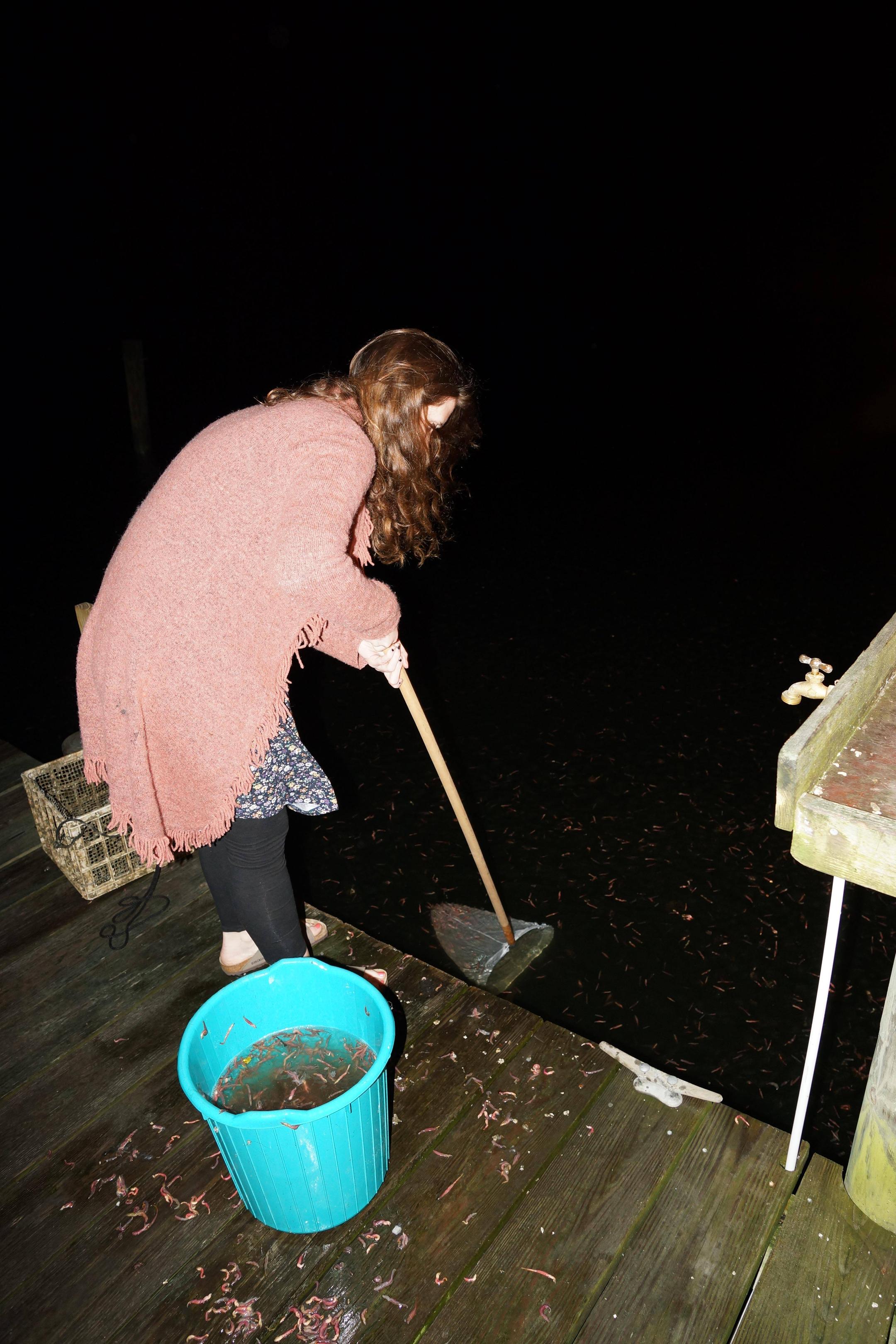 This girl found weird worms swimming around.