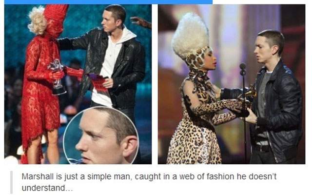 eminem lady gaga reaction - Marshall is just a simple man, caught in a web of fashion he doesn't understand...