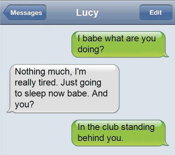 random pic screenshot - Messages Lucy Edit I babe what are you doing? Nothing much, I'm really tired. Just going to sleep now babe. And you? In the club standing behind you.