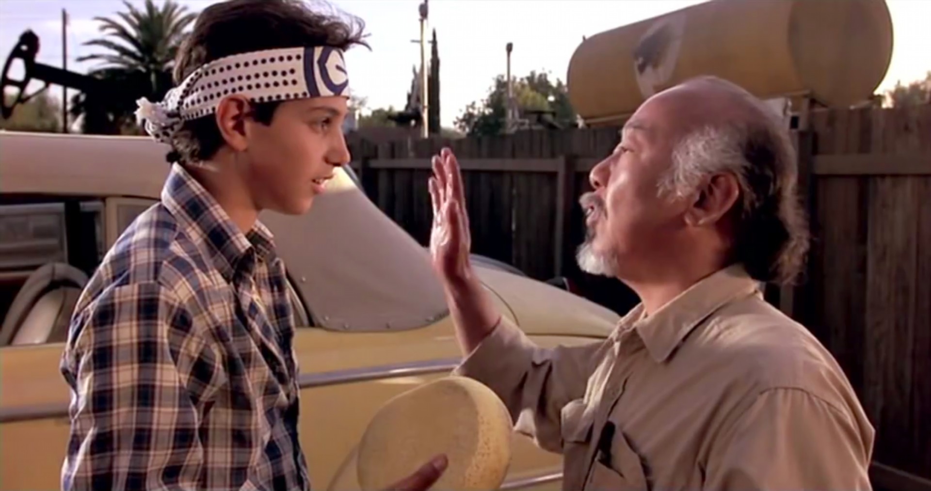 Pat Morita was 51 then, and Ralph Macchio is 54 years old now.