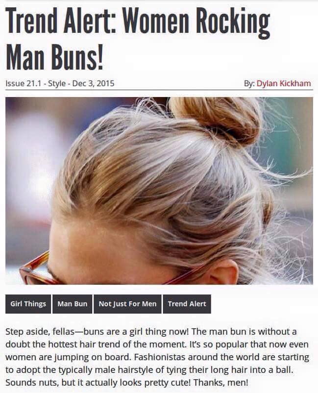 man bun cringe - Trend Alert Women Rocking Man Buns! Issue 21.1 Style By Dylan Kickham Girl Things Man Bun Not Just For Men Trend Alert Step aside, fellasbuns are a girl thing now! The man bun is without a doubt the hottest hair trend of the moment. It's 