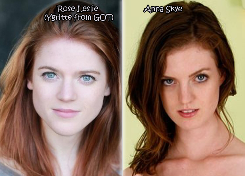 celebrity pornstar doppelgangers - Rose Leslie Ygritte from Goti Anna Skye