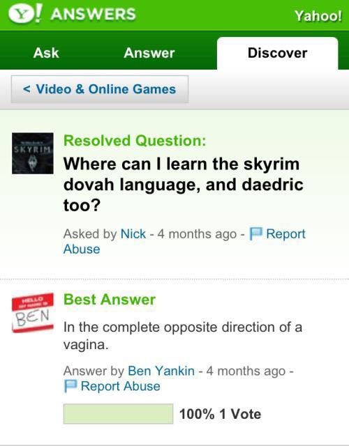Y! Answers Yahoo! Ask Answer Discover