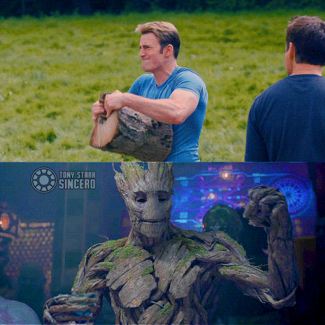 groot and steve rogers - Tony Starr Sincero