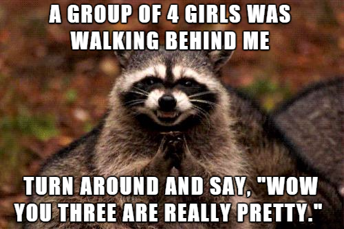 racoon diseases - A Group Of 4 Girls Was Walking Behind Me Turn Around And Say, "Wow You Three Are Really Pretty."