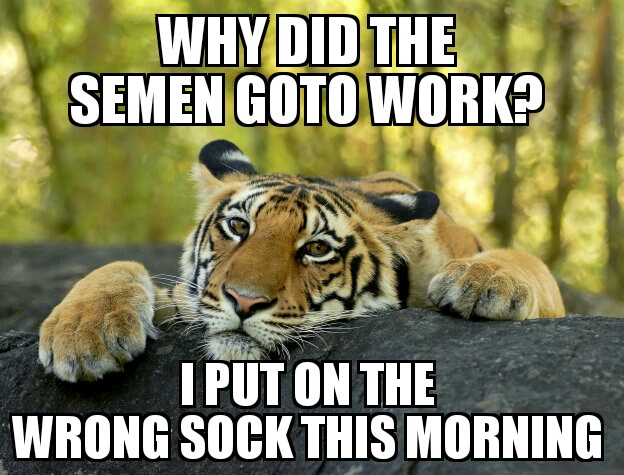 meme stream - sound of silence memes - Why Did The Semen Goto Work? I Put On The Wrong Sock This Morning