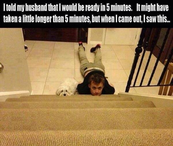 asked my husband - I told my husband that I would be ready in 5 minutes. It might have taken a little longer than 5 minutes, but when I came out, I saw this..