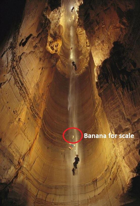 krubera cave - Banana for scale