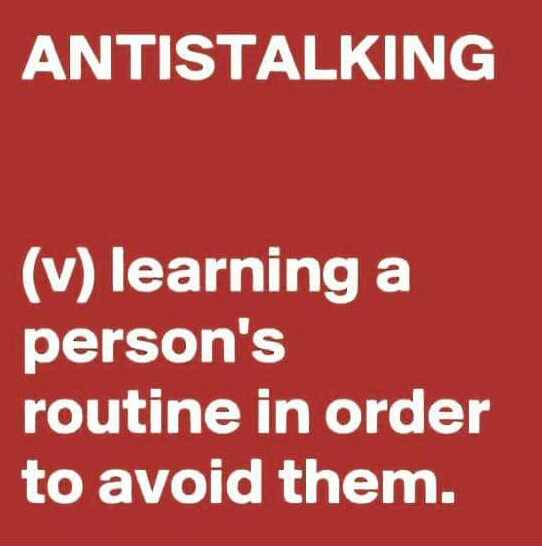 graphics - Antistalking v learning a person's routine in order to avoid them.