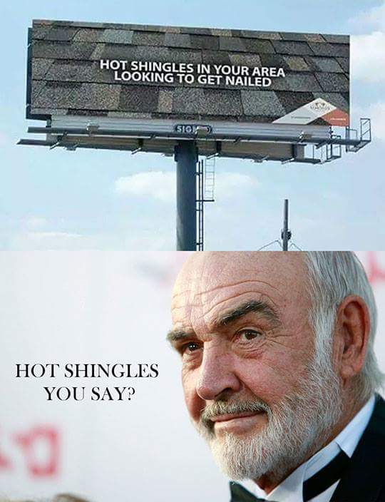 sean connery - Hot Shingles In Your Area Looking To Get Nailed Siol Hot Shingles You Say?
