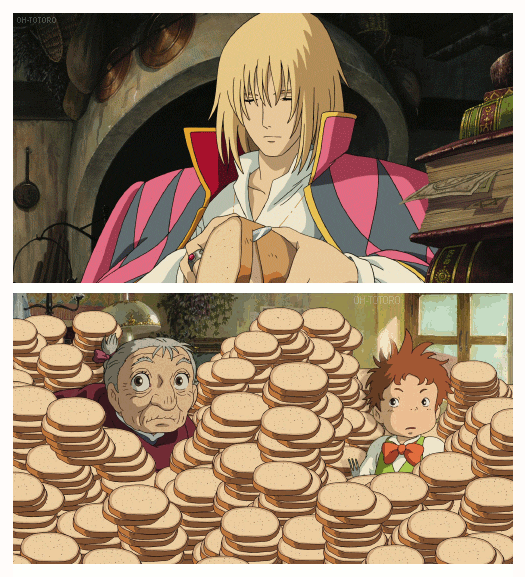 howl's moving castle bread gif