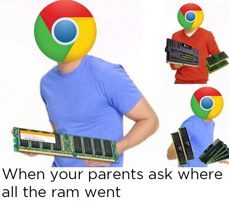 chrome meme - M When your parents ask where all the ram went