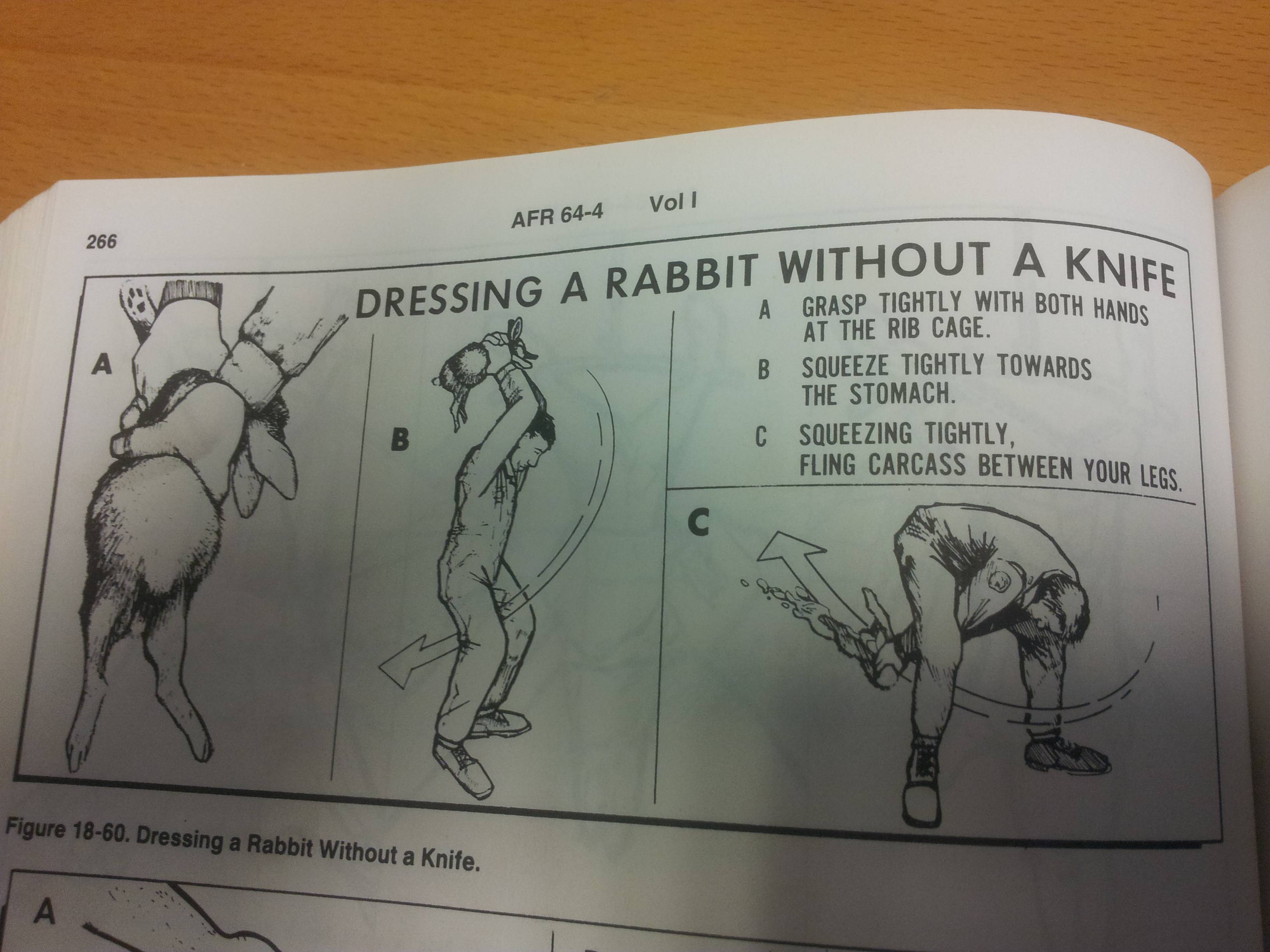 wtf field dress a rabbit - Afr 644 Voll 266 Ut A Knife Dressing A Rabbit Without A K A B Grasp Tightly With Both Hands At The Rib Cage. Squeeze Tightly Towards The Stomach. Squeezing Tightly, Fling Carcass Between Your Less C Figure 1860. Dressing a Rabbi