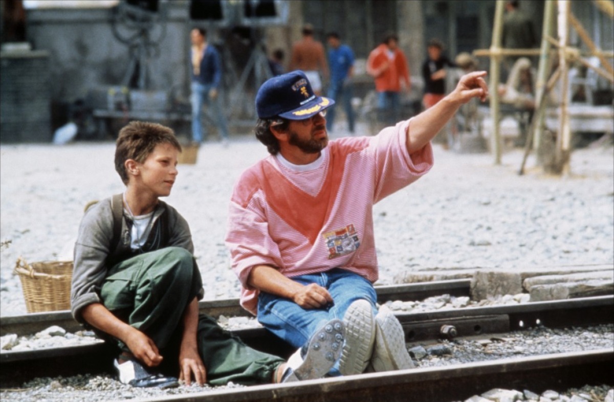 Steven Spielberg and a very young Christian Bale, 1986.