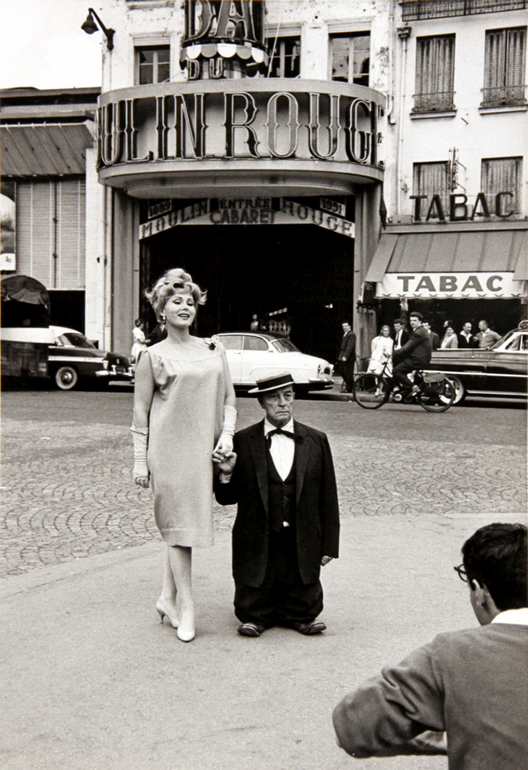 Zsa Zsa Gabor & Buster Keaton at the Moulin Rouge (1959).