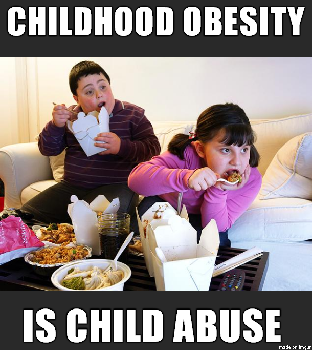 fat kids eating junk food - Childhood Obesity Is Child Abuse