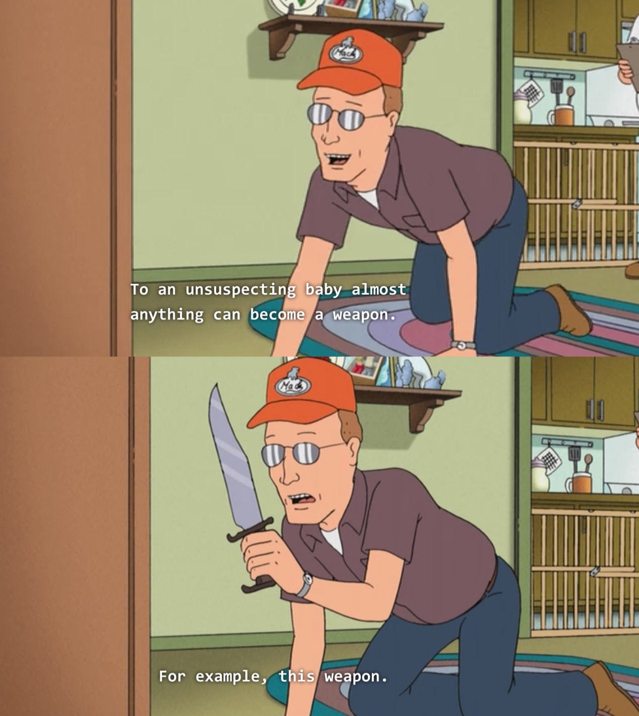 dale gribble funny moments - To an unsuspecting baby almost anything can become a weapon. For example, this weapon.