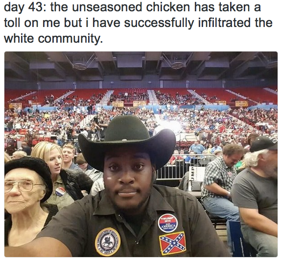 black guy in crowd of white people - day 43 the unseasoned chicken has taken a toll on me but i have successfully infiltrated the white community.