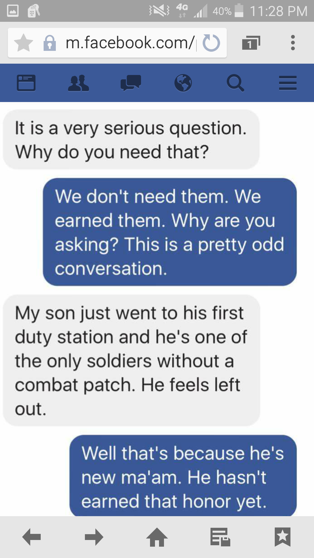 Army Mom Tries To Negotiate a Patch For Her Soldier Son