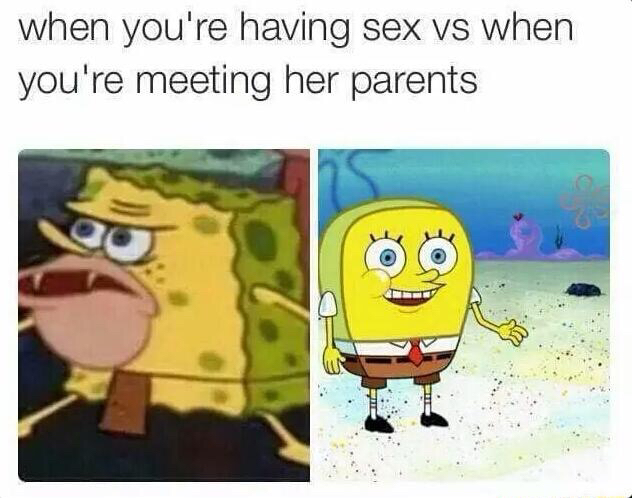 meeting her parents meme - when you're having sex vs when you're meeting her parents