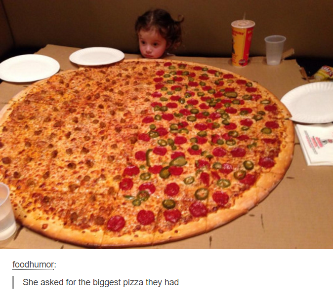 funny pics of people eating - foodhumor She asked for the biggest pizza they had
