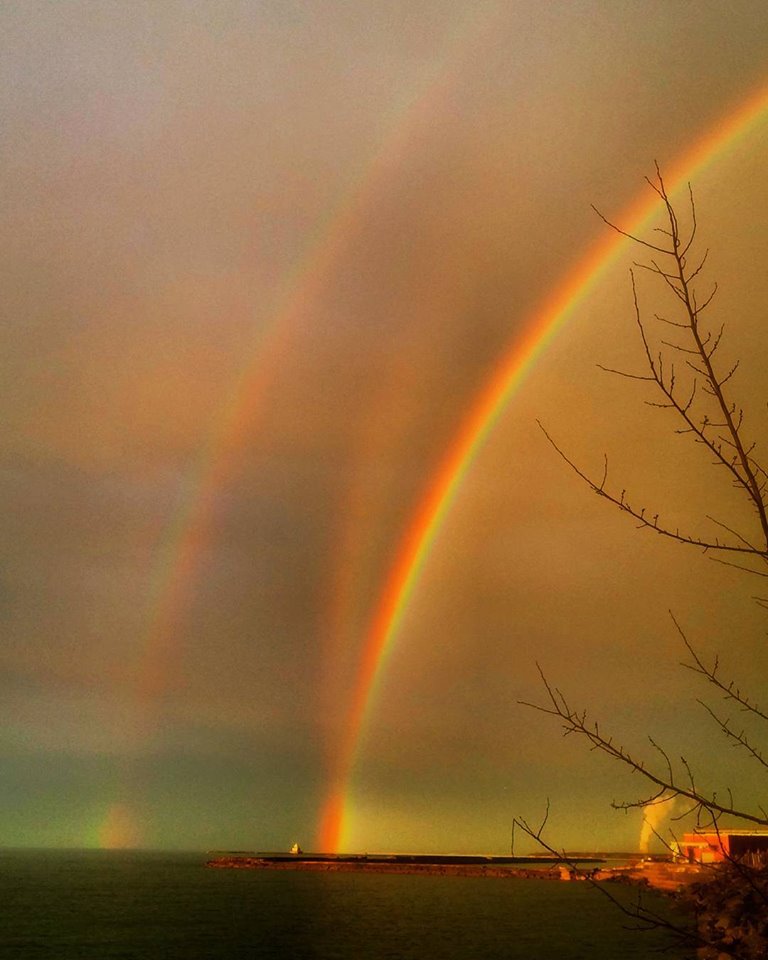 Triple rainbow in Oswego, NY.