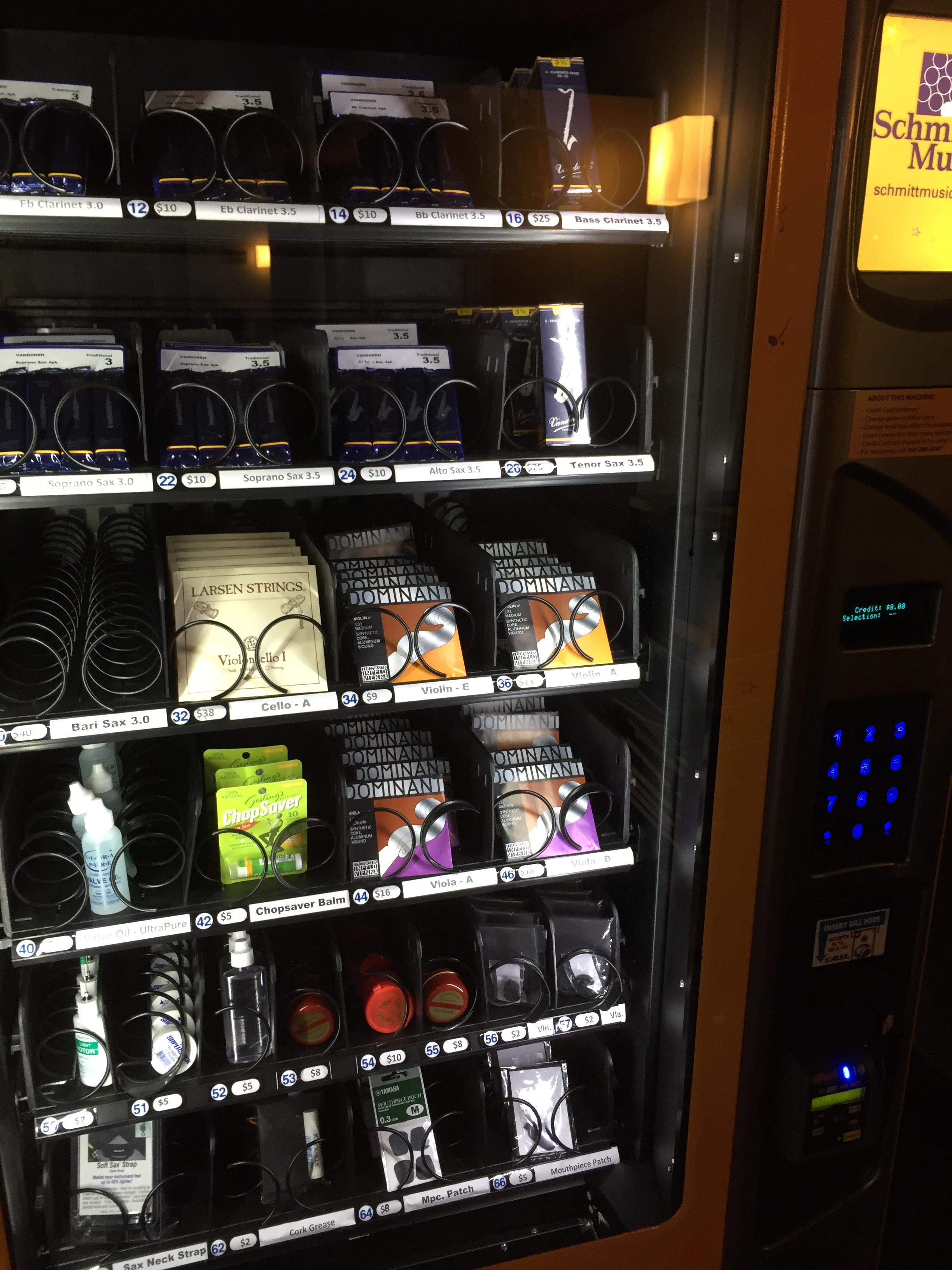 This college has a vending machine for violin strings and woodwind reeds.