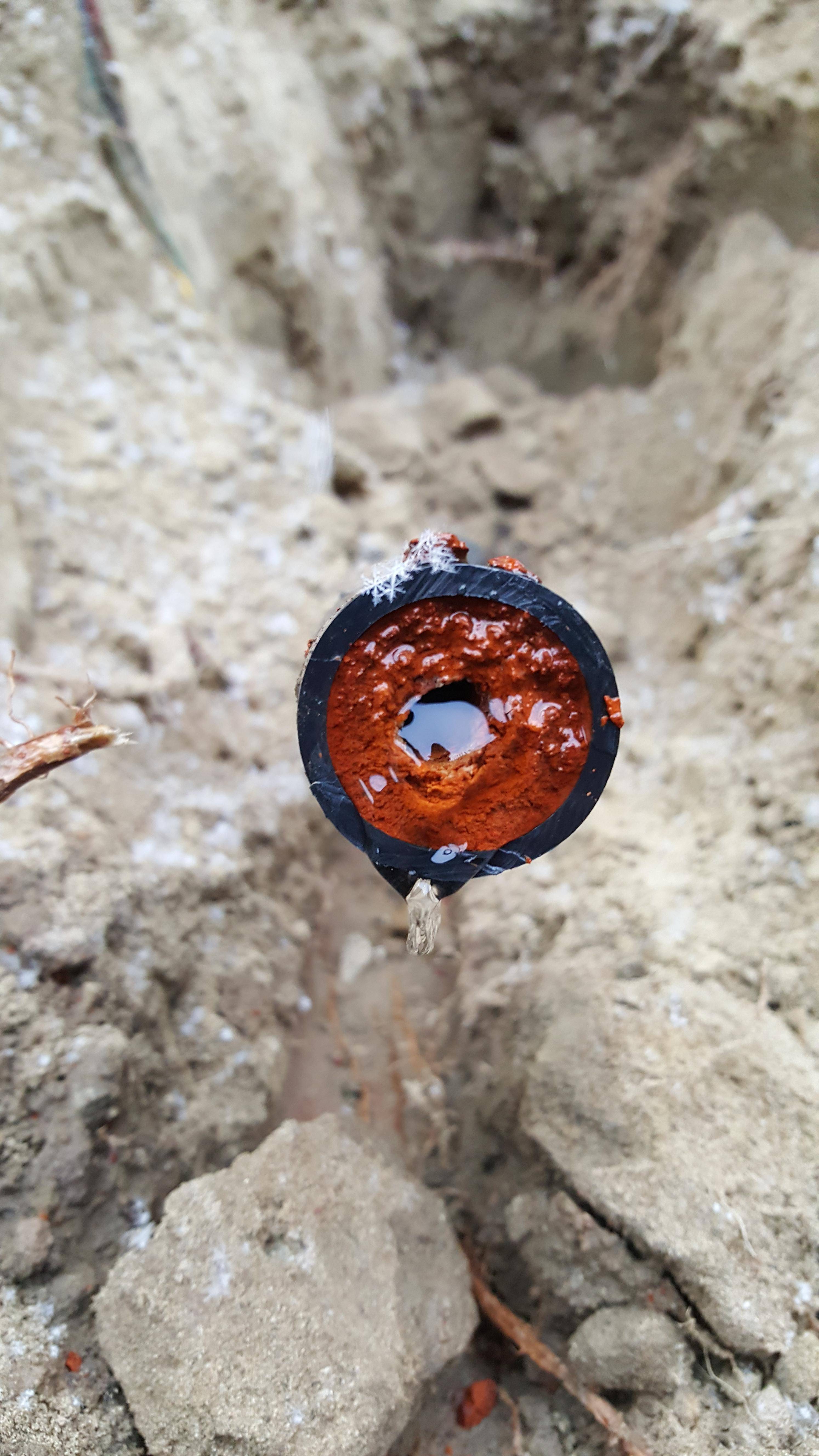 This is what 15 years of rust accumulation looks like in a 1" water pipe.