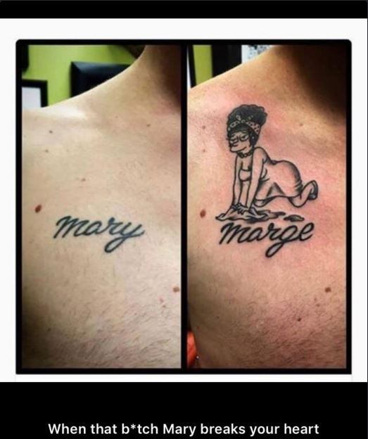 cover up name tattoos - mary zoe When that btch Mary breaks your heart