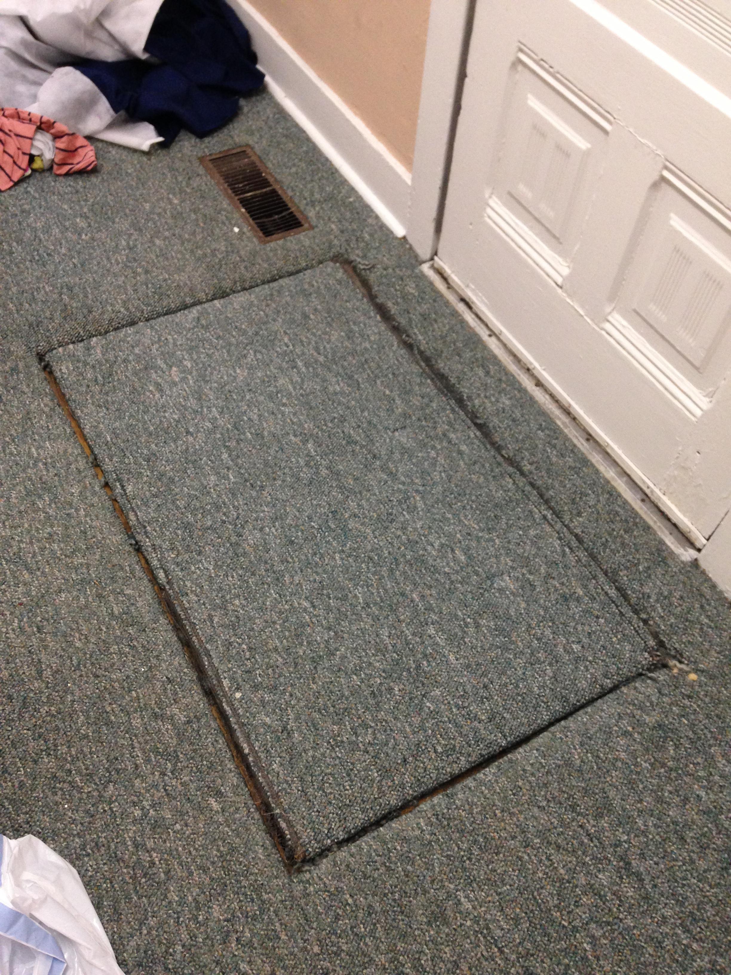 This weird part of the rug contained a trap door.