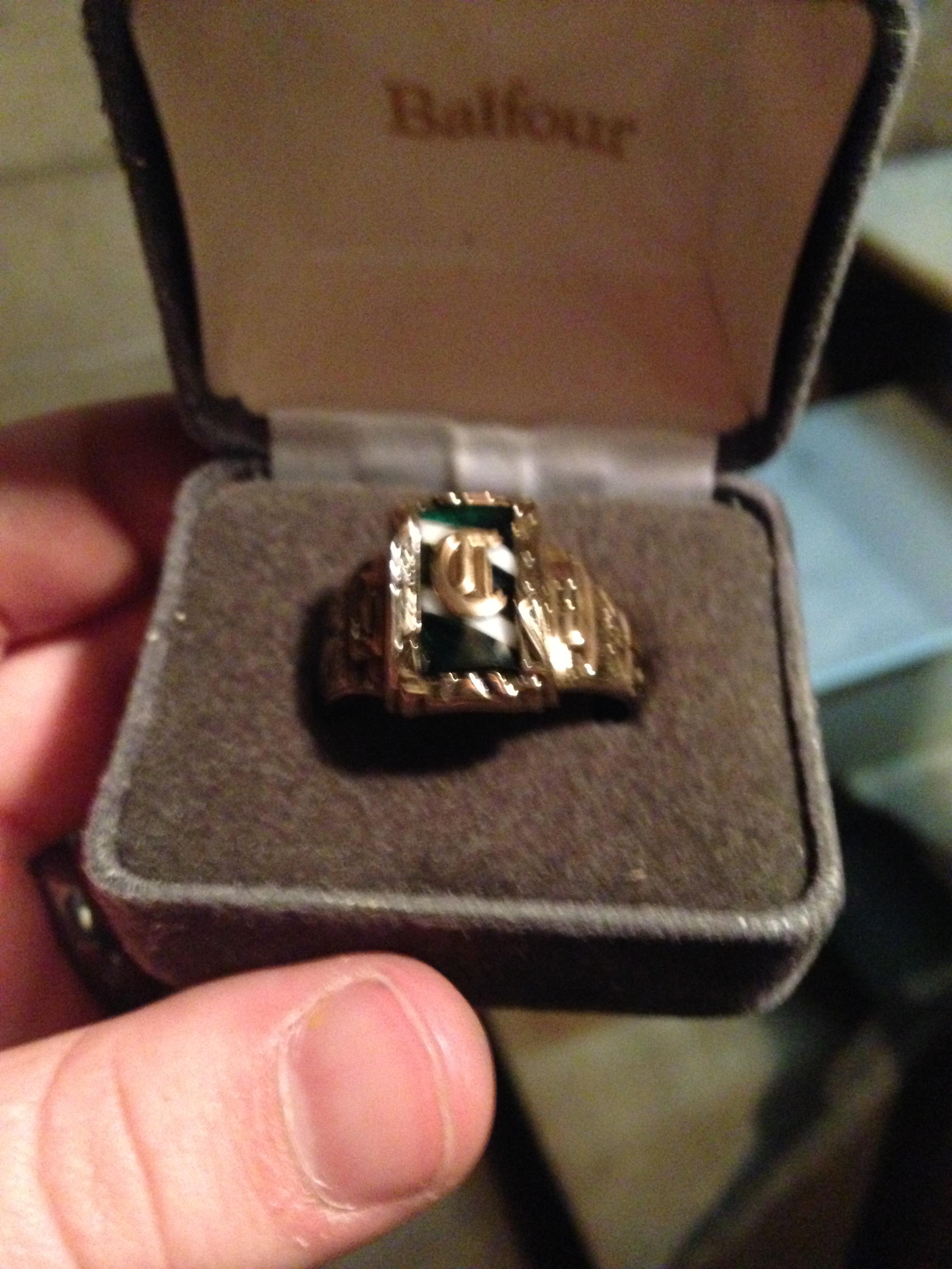 High school ring.