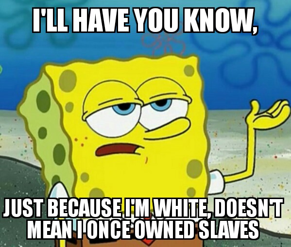 no one likes you meme - I'Ll Have You Know, Just Because I'M White, Doesnt Meantonce Owned Slaves