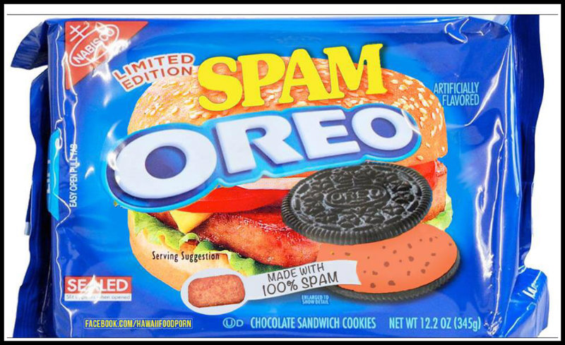 spam oreo - Limit Editi Spams Artificially Flavored Easy Open Palets Oreo Serving Suggestion Se Led Made With 100% Spam Facebook.ComHawahfoodporn O D Chocolate Sandwich Cookies Net Wt 12.2 Oz 3459