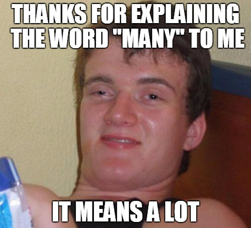 memes - new years meme 2019 - Thanks For Explaining The Word "Many" To Me It Means A Lot
