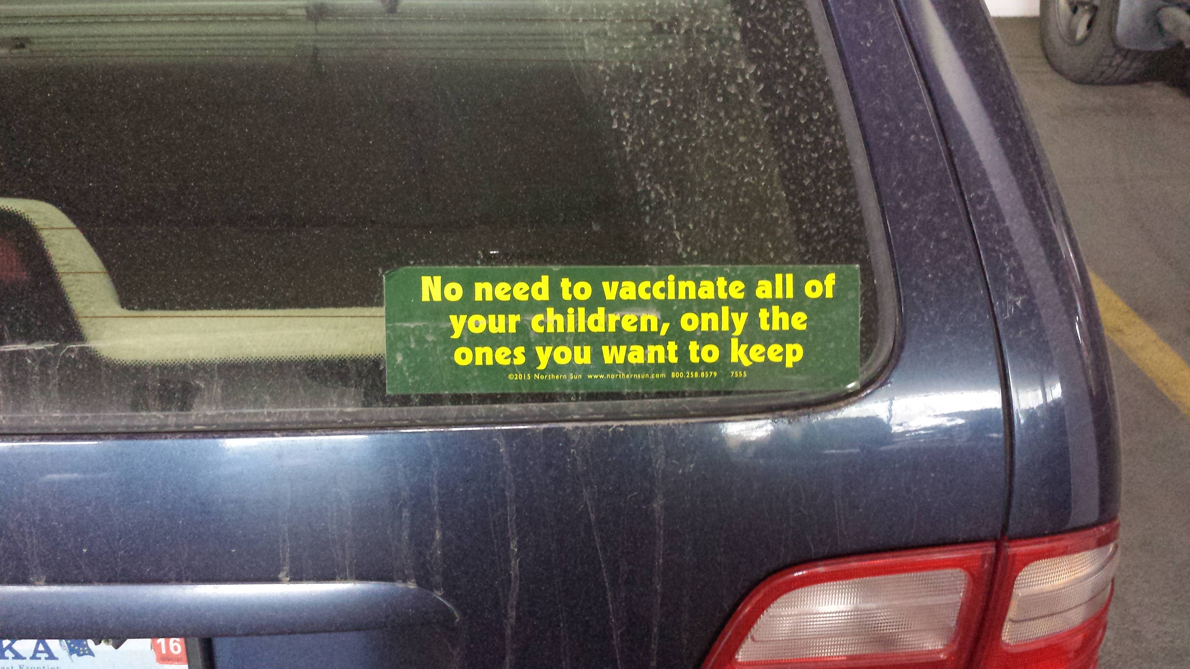 vehicle registration plate - No need to vaccinate all of your children, only the ones you want to keep