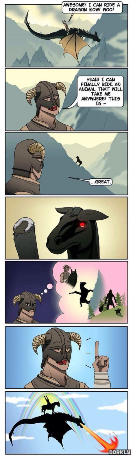 skyrim dragonborn memes - Awesome! I Can Ride A Dragon Now! Woo! Yeah! I Can Finally Ride An Animal That Will Take Me Anywhere! This 15 ...Great Dorkly