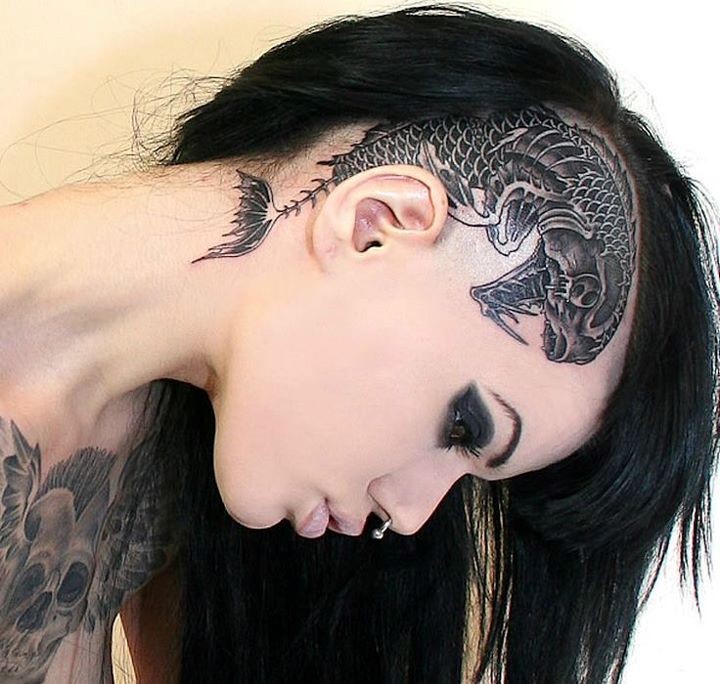 head tattoos - S355