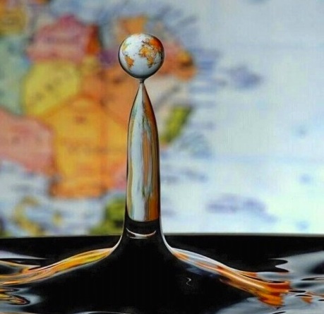 high speed photograph of water drop